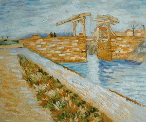 Langlois Bridge at Arles with Road Alongside the Canal - Oil Painting Reproduction On Canvas