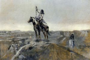 WAR -   Charles Marion Russell Oil Painting