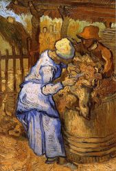 The Sheep-Shearers (after Millet) - Vincent Van Gogh Oil Painting
