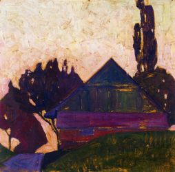 House Between Trees I -   Egon Schiele Oil Painting