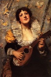 The Mandolin Player - Oil Painting Reproduction On Canvas