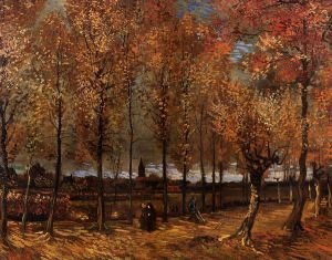 Lane with Poplars -  Vincent Van Gogh Oil Painting