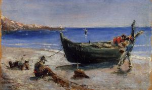 Fishing Boat - Oil Painting Reproduction On Canvas