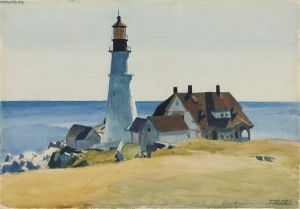 Lighthouse and Buildings -  Edward Hopper Oil Painting