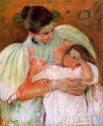 Nurse and Child -  Mary Cassatt oil painting,