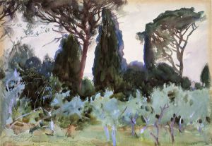 Landscape near Florence -   John Singer Sargent Oil Painting