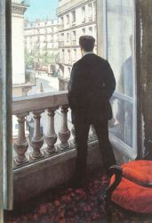 A Young Man at His Window -   Gustave Caillebotte Oil Painting