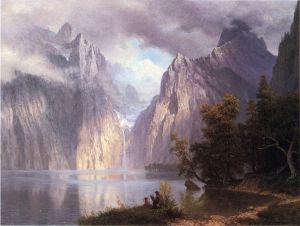 Scene in the Sierra Nevada -   Albert Bierstadt Oil Painting