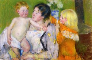 After the Bath -  Mary Cassatt oil painting,