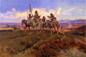 The Wolfmen -  Charles Marion Russell Oil Painting