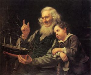 A Story of the Sea - John George Brown Oil Painting