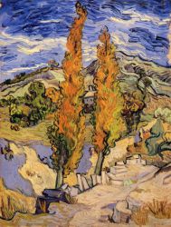 Two Poplars on a Hill IV - Vincent Van Gogh Oil Painting