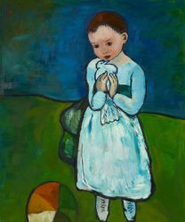 Child Holding a Dove -   Pablo Picasso Oil Painting