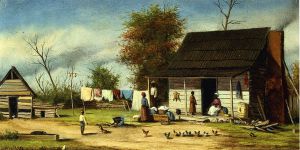 Negro Cabiin with Two-Pole Chimney -   William Aiken Walker  Oil Painting