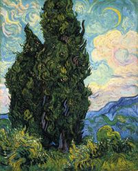 Cypresses - Vincent Van Gogh Oil Painting