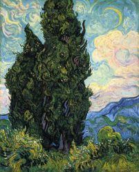 Cypresses -   Vincent Van Gogh Oil Painting