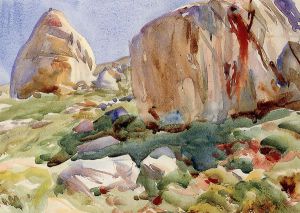 The Simplon: Large Rocks -  John Singer Sargent Oil Painting