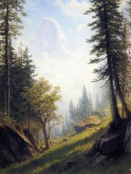 Among the Bernese Alps - Albert Bierstadt Oil Painting