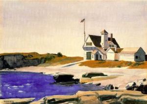 Coast Guard Station -  Edward Hopper Oil Painting