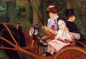 Woman and Child Driving -   Mary Cassatt  Oil Painting