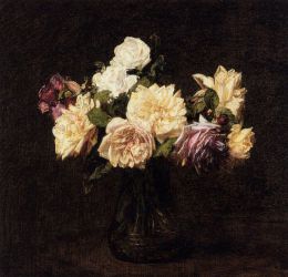 Roses 16 - Henri Fantin-Latour Oil Painting