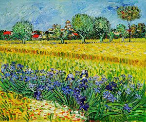 View of Arles with Irises II -  Vincent Van Gogh Oil Painting