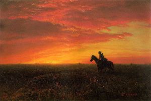 On the Plains, Sunset - Albert Bierstadt Oil Painting