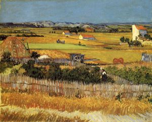 Harvest Landscape with Blue Cart -  Vincent Van Gogh Oil Painting