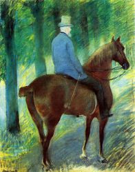 Mr. Robert S. Cassatt on Horseback - Mary Cassatt Oil Painting