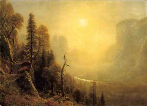 Study for \"Yosemite Valley, Glacier Point Trail\" -  Albert Bierstadt Oil Painting