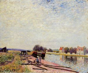 Barges on the Loing, Saint-Mammes - Oil Painting Reproduction On Canvas