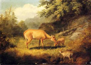 Maternal Affection -   Arthur Fitzwilliam Tait Oil Painting