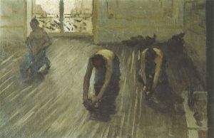 The Floor Scrapers (study) -  Gustave Caillebotte Oil Painting