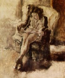 Seated Young Woman II - Oil Painting Reproduction On Canvas