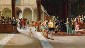 The Royal Visit - Pietro Gabrini Oil Painting