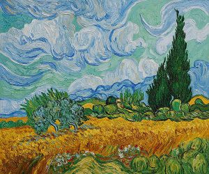 Wheat Field with Cypresses II - Vincent Van Gogh Oil Painting