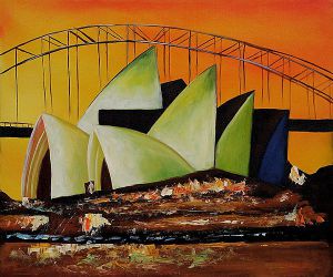 Sydney's Opera House - Oil Painting Reproduction On Canvas