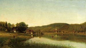 Lake Village - Thomas Worthington Whittredge Oil Painting