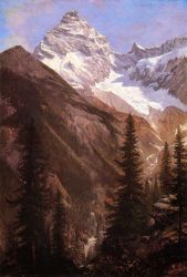 Canadian Rockies, Asulkan Glacier - Albert Bierstadt Oil Painting