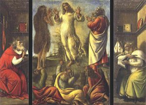 Transfiguration, St Jerome, St Augustine - Sandro Botticelli oil painting