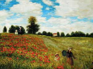 Poppy Field in Argenteuil III -   Claude Monet Oil Painting