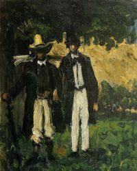 Marion and Valabregue Setting out for Motif - Paul Cezanne Oil Painting