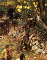 Gathering Blossoms, Valdemosa - John Singer Sargent Oil Painting
