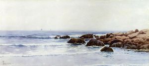 Sailboats off a Rocky Coast -  Alfred Thompson Bricher Oil Painting