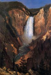 Lower Yellowstone Falls -   Albert Bierstadt Oil Painting