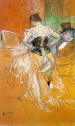 Elles: Woman in a Corset - Henri De Toulouse-Lautrec Oil Painting