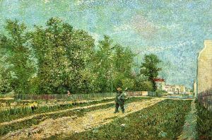 Man with Spade in a Suburb of Paris - Vincent Van Gogh Oil Painting