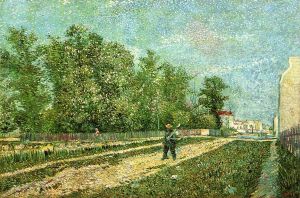 Man with Spade in a Suburb of Paris -   Vincent Van Gogh Oil Painting