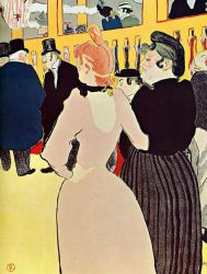 At the Moulin Rouge, La Goulue with Her Sister - Henri De Toulouse-Lautrec Oil Painting