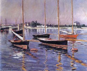 Boats on the Seine at Argenteuil -   Gustave Caillebotte Oil Painting